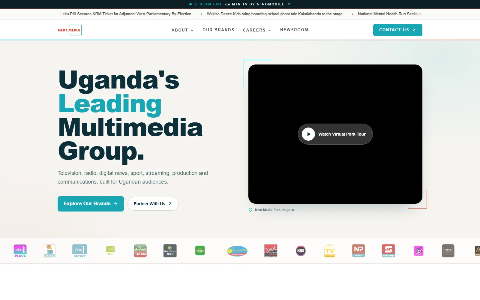 Next Media corporate website homepage