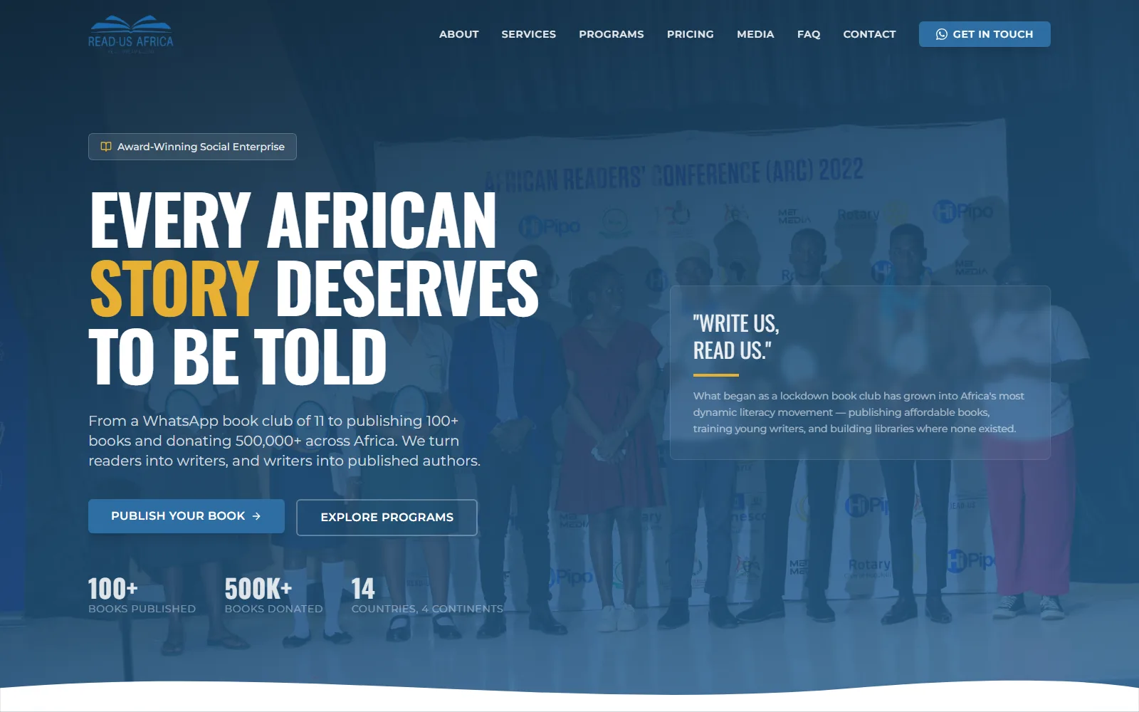 Read Us Africa homepage