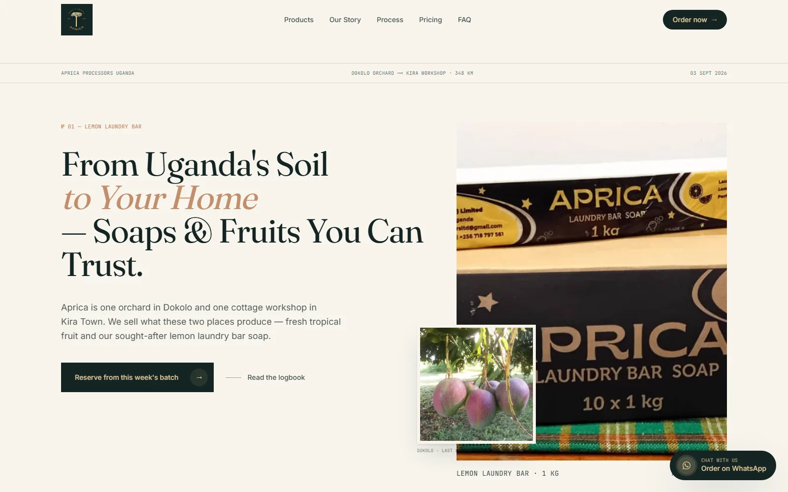 Aprica Processors Uganda homepage