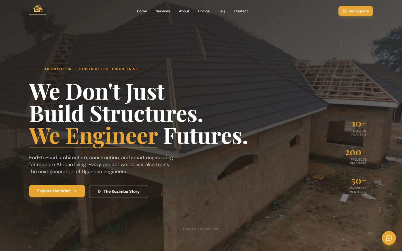 Kuzimba Services homepage