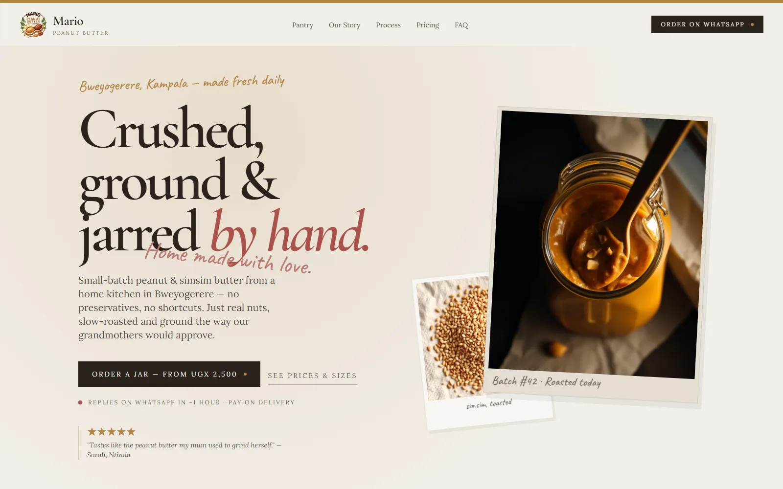 Mario Peanut Butter homepage